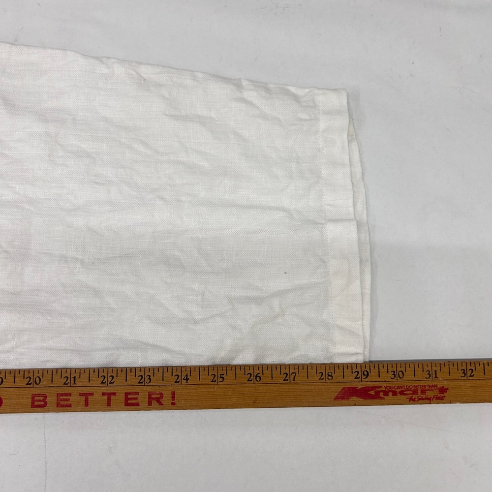 100% Linen Pants XL White Drawstring Relaxed Coastal Resort Euro Summer Womens - Picture 11 of 12